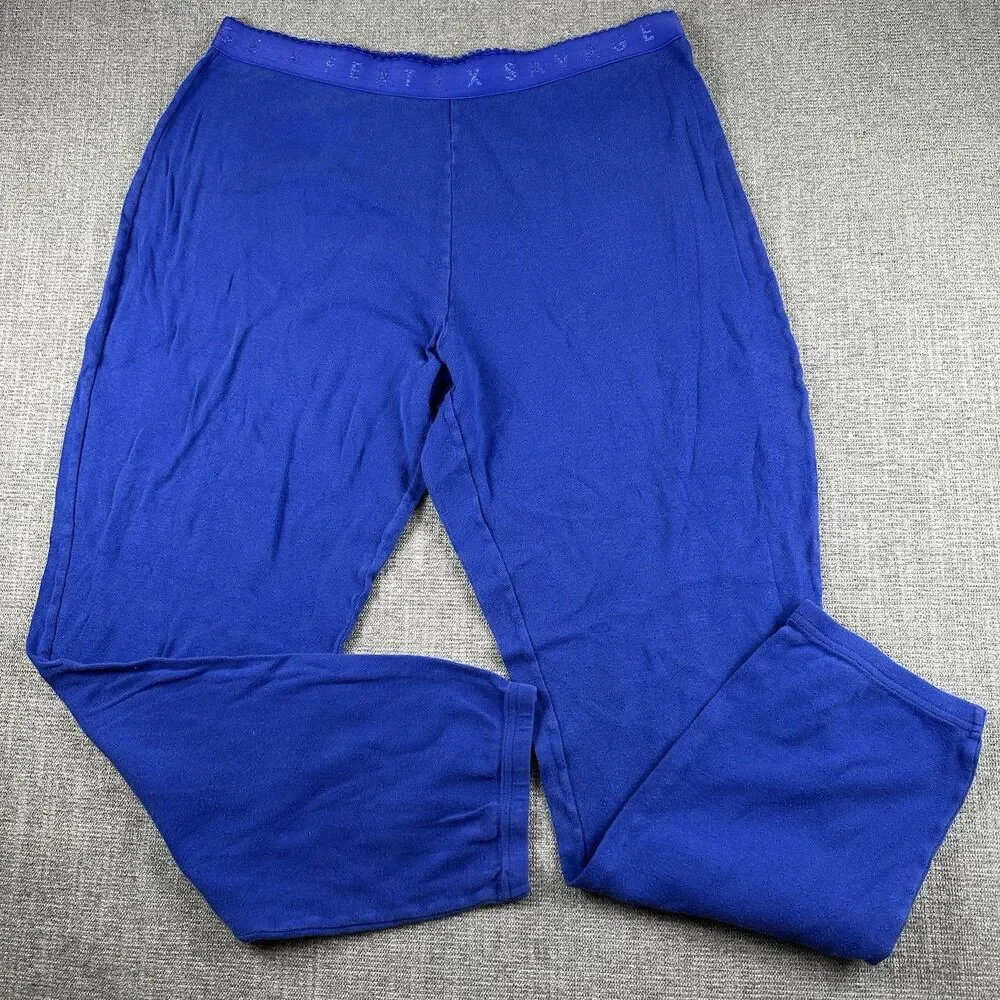 Savage X Fenty Cotton Jersey Sleep Pants Lounge Bottoms - Royal Blue